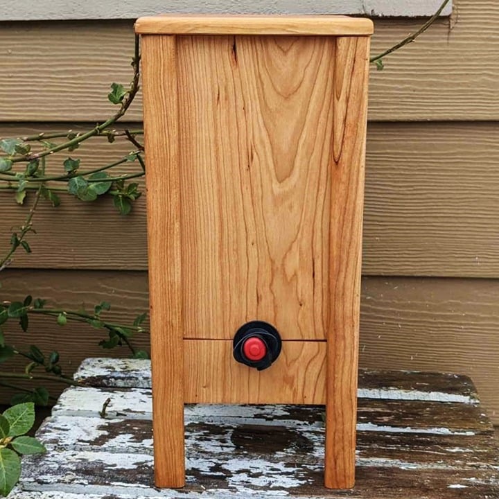 Cherry Wood Wine Box Holder, Wooden Bota Box Case, Boxe