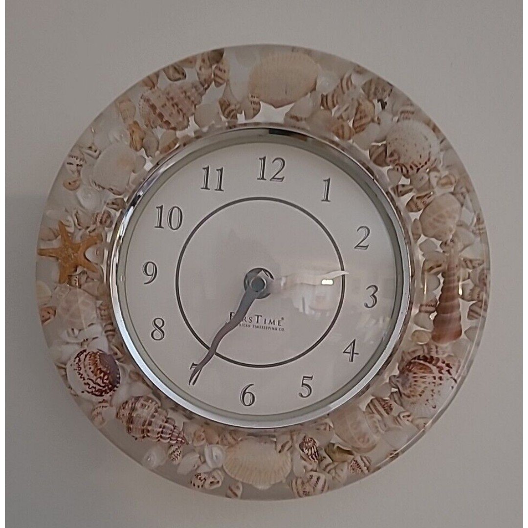 First Time Clock Seashell Wall Clock Acrylic Nautical  Decor 8