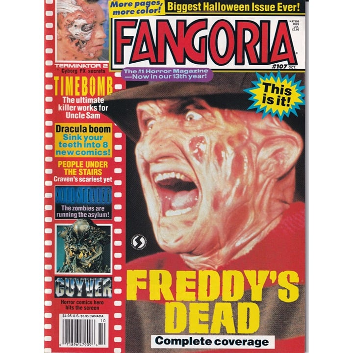 Rare Vintage Fangoria Magazine #107 (1991) People Under the Stairs, Terminator 2 DS7v5p9Oc