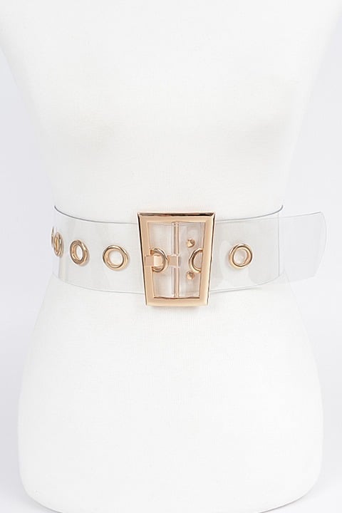 BNWT Plus Size Square Buckle Cleared Transparent Fashio
