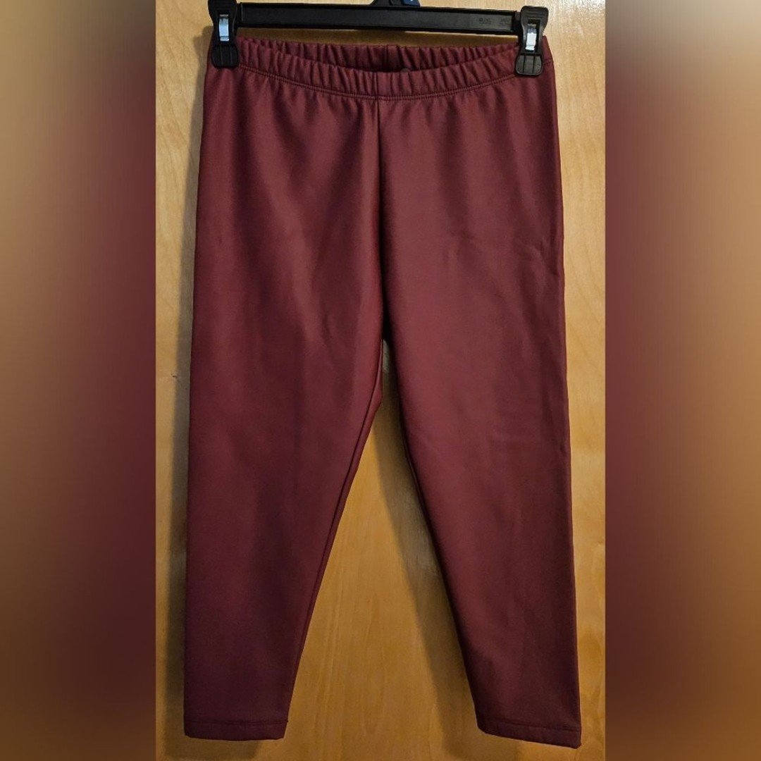 NWOT Spencer by Jaclyn Smith Leather like leggings wine color M 7/8 492Fxwahm