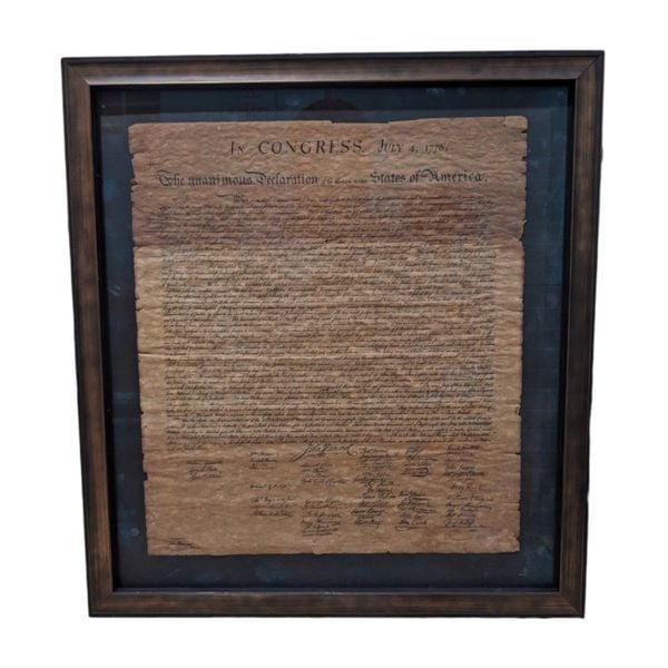 In Congress July 4 1776 US Declaration of Independence Printed Frame 18x19 e2U0iwov8