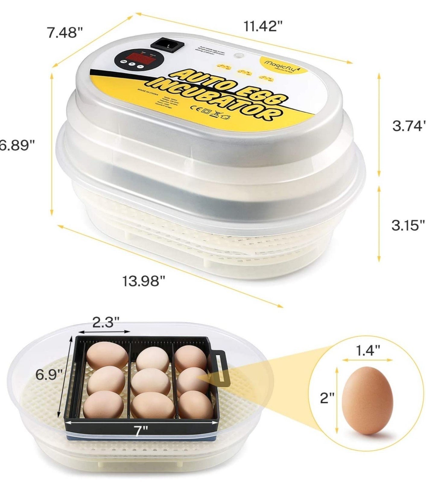 Egg INCUBATOR & 1 Automatic Coop Door (Bundle) dzbg2Xgvy