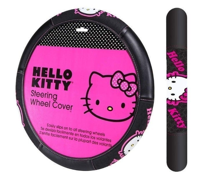 New Universal Hello Kitty Leather Steering Wheel Cover 