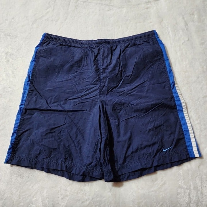 Nike Men´s Blue Vintage Nylon Built-in-brief Embroidered Logo Shorts Size XL fQEXYKTDR