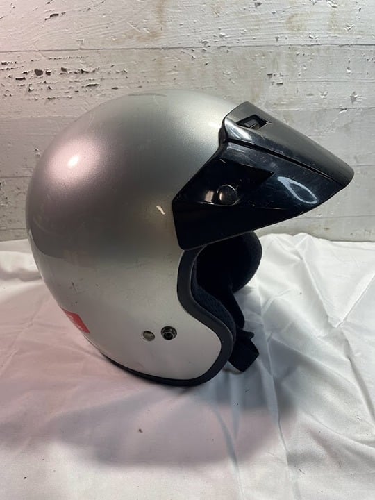 FULMER AF-255 Open Face Silver Motorcycle Helmet w/ Vis